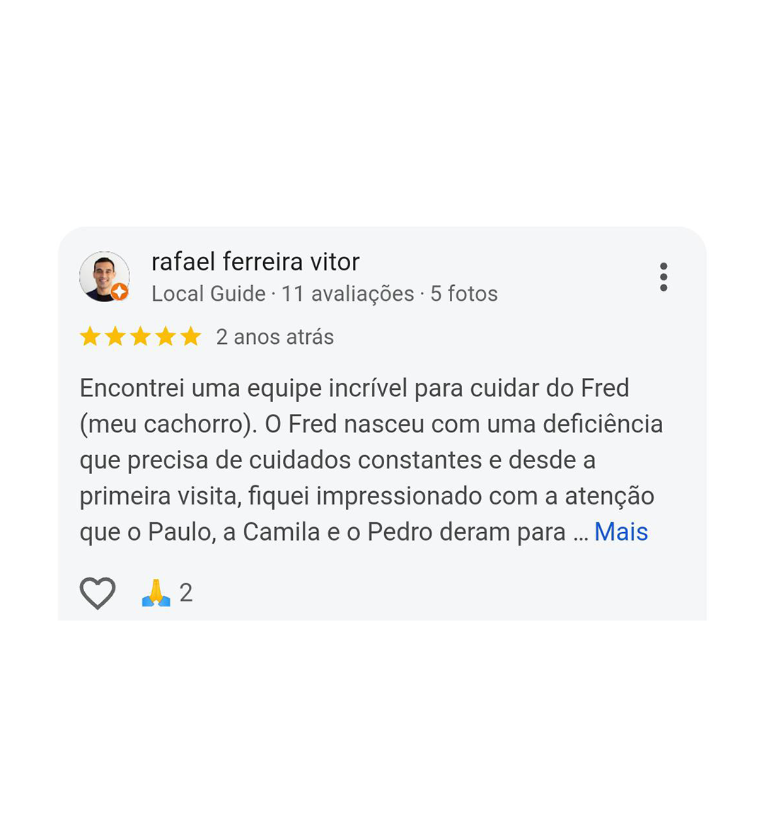 Depoimento de cliente CAMVET